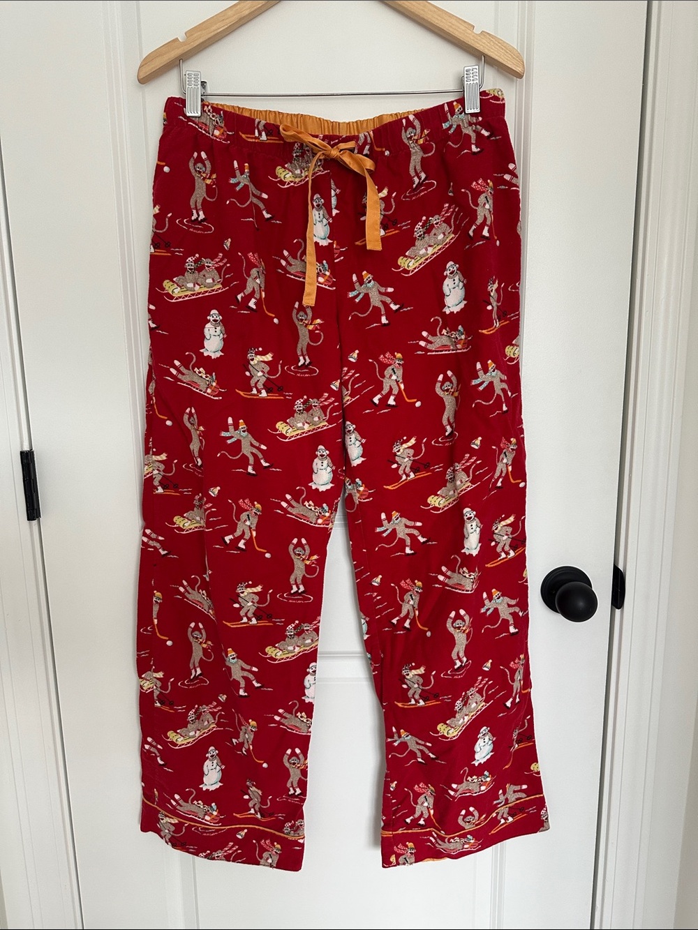 Nick & Nora Women’s Sock Monkey Pajama Lounge Pants Red M